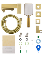 Смеситель для ванны с душем WONZON & WOGHAND CUBE 2.0, Брашированное золото (WW-88037068-BG)