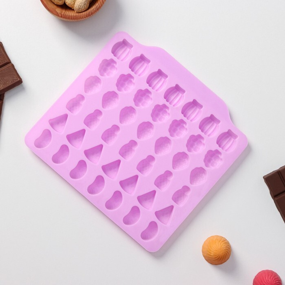 Форма для мармелада «Фруктовый бум», силикон, 42 ячейки