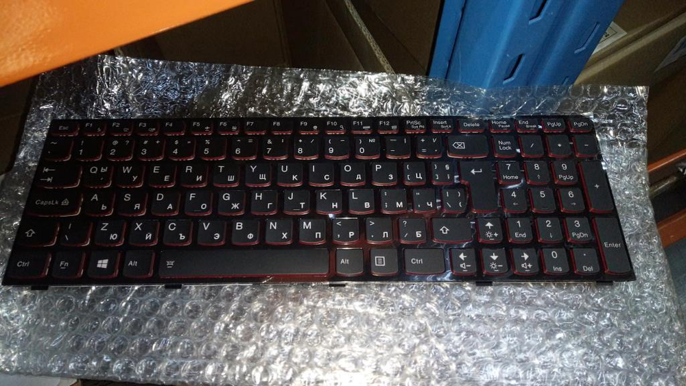 Клавиатура для ноутбука Lenovo Y400 раскладка - русская, с подсветкой, черная (25205436), оригинал