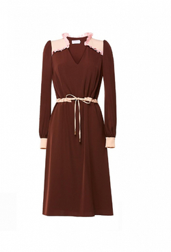 Платье с кулиской коричневое 15-02-19FW