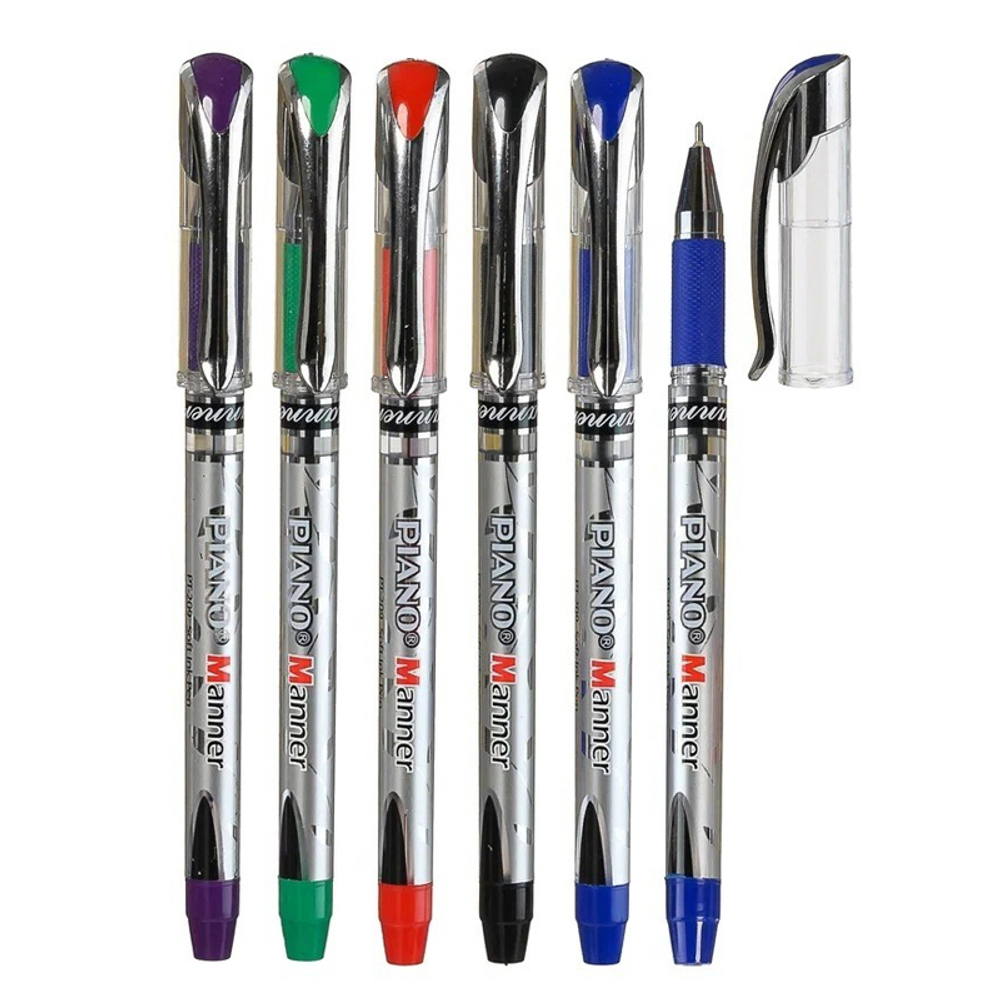 Ручка шариковая, масляная, Piano, 5 цветов чернил, серия "Manner", 6 шт