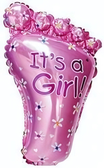 Шар ФИГУРА/14 Стопа девочки розовая 35 см (Микрос)