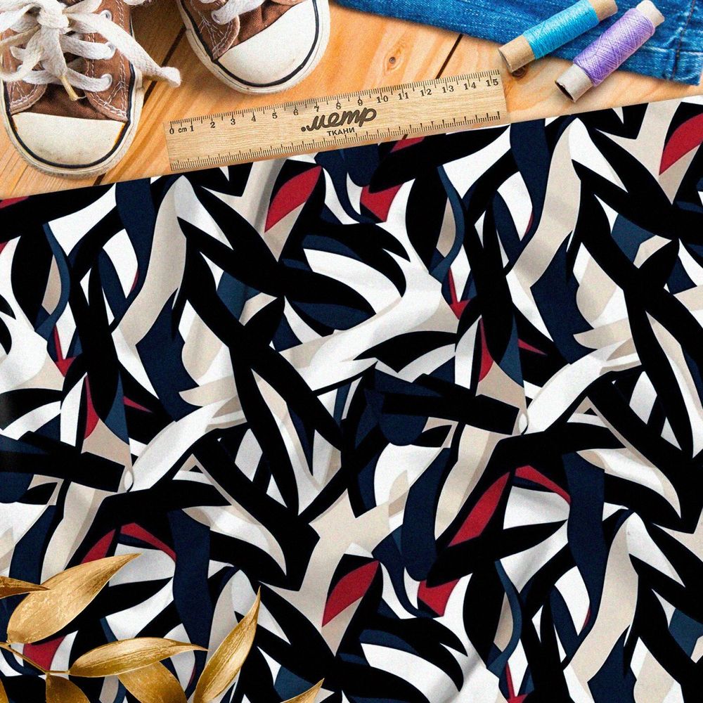 Ткань премиум шифон цветовая калейдоскопия