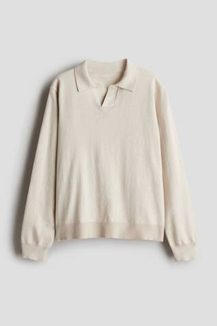 H&M Свитер-поло, светло-бежевый