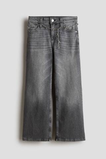 H&M Джинсы Baggy Fit Bootcut, серый