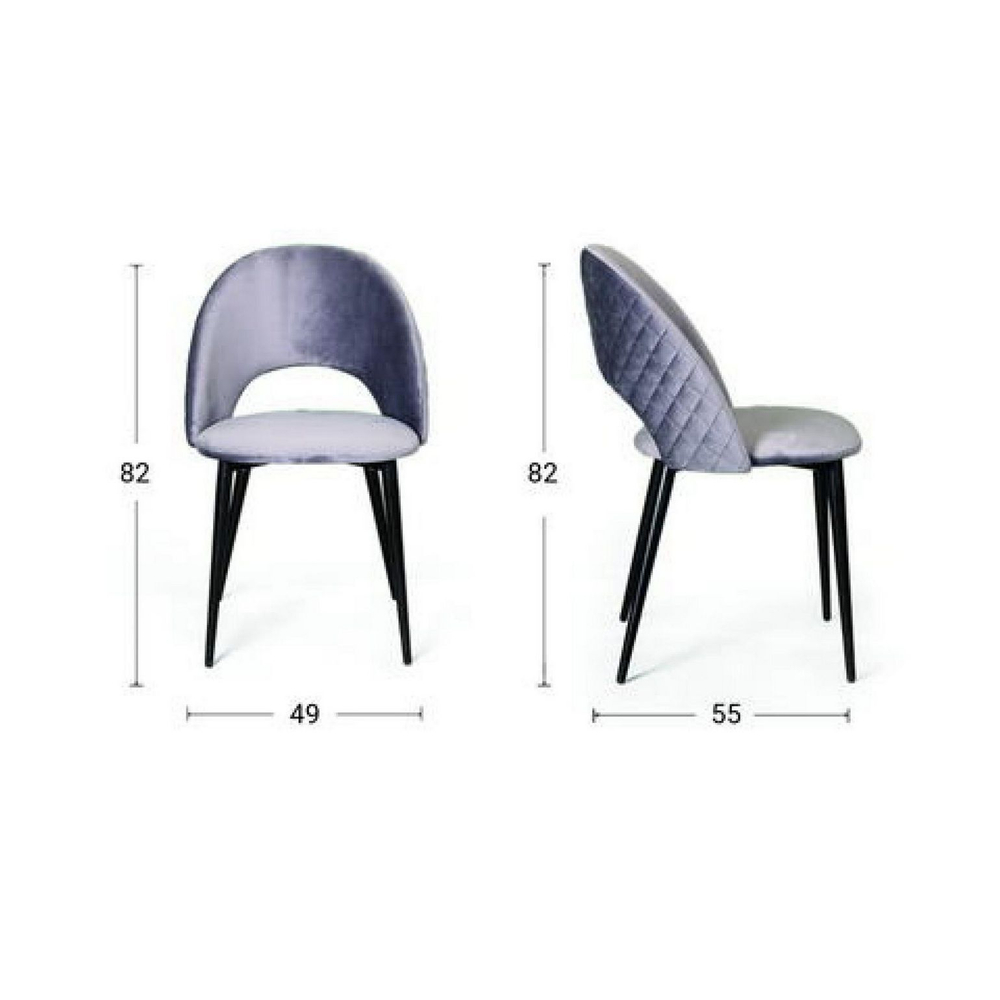 Стул Max ромб, бархат светло-серый 26