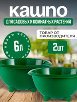 Кашпо на ножках для цветов пластиковое, 2 шт.