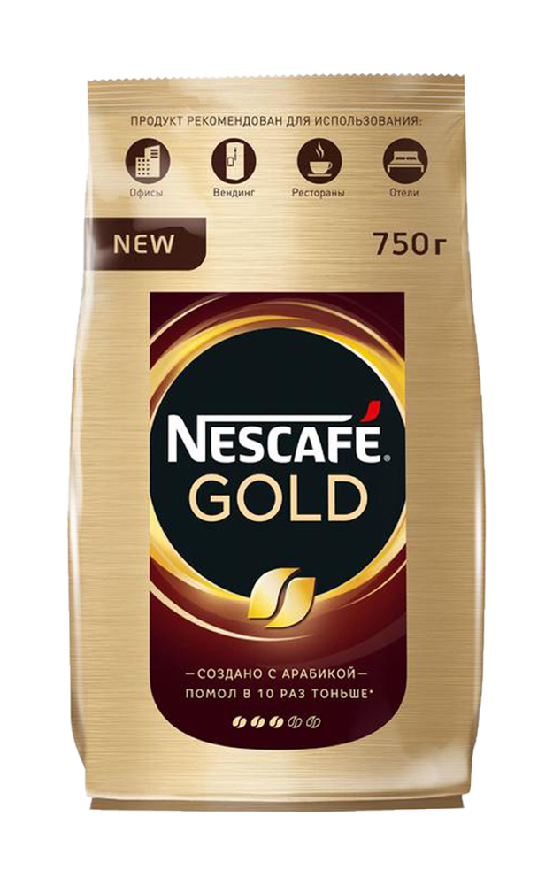 Кофе растворимый Nescafe Gold, пакет, 750 г, 3 шт