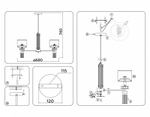 Люстра на штанге Ambrella Light HIGH LIGHT LH71301