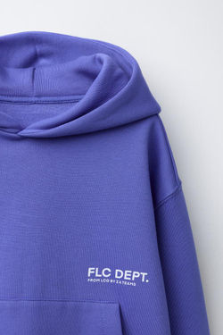 ZARA ХУДИ С НАДПИСЬЮ, ГОЛУБОЙ