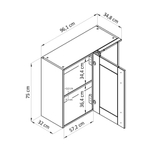 Модуль навесной угловой 96х35х75, Стокгольм Натур, массив сосны, лак, Dipriz