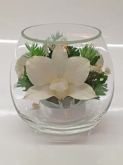 натуральные цветы в стекле, вакуум