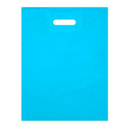 Голубой полиэтиленовый пакет с вырубной ручкой 40*50+3.5см 70мкм