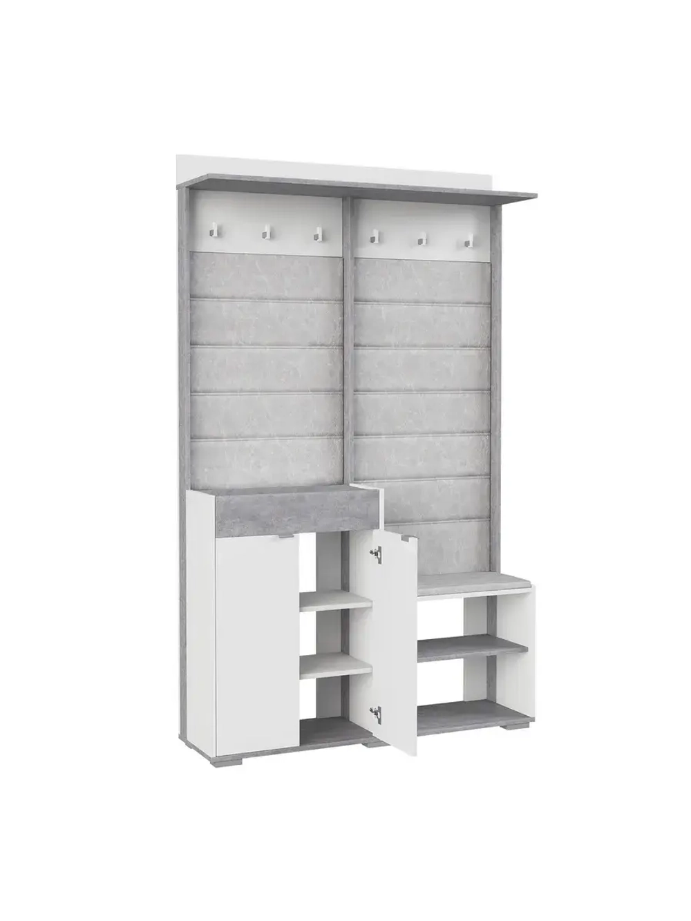 Прихожая с вешалкой Белое сияние 120х32х196