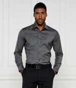 Хлопковая рубашка H-JOE-kent-C1-214 BOSS BLACK - серый(50527360)