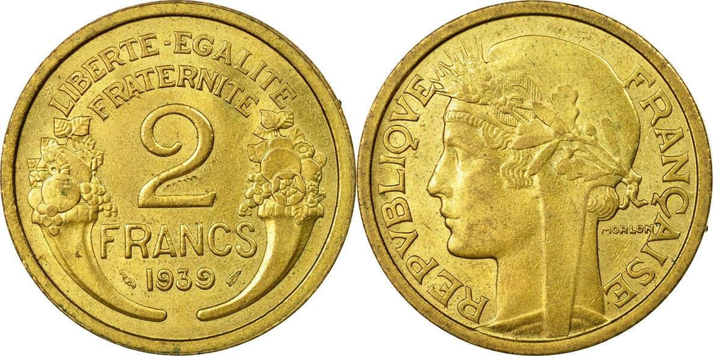 Франция 2 франка, 1931 - 1941 Марианна XF