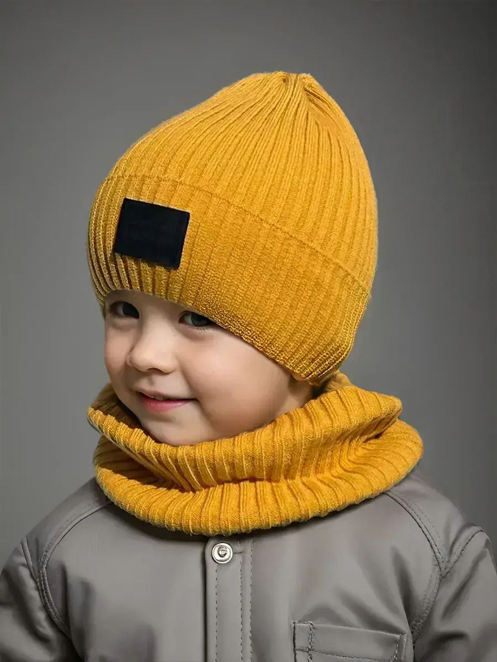 Шапка для мальчика со снудом демисезонная