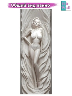 Объемные 3D Фотообои девушка из мрамора