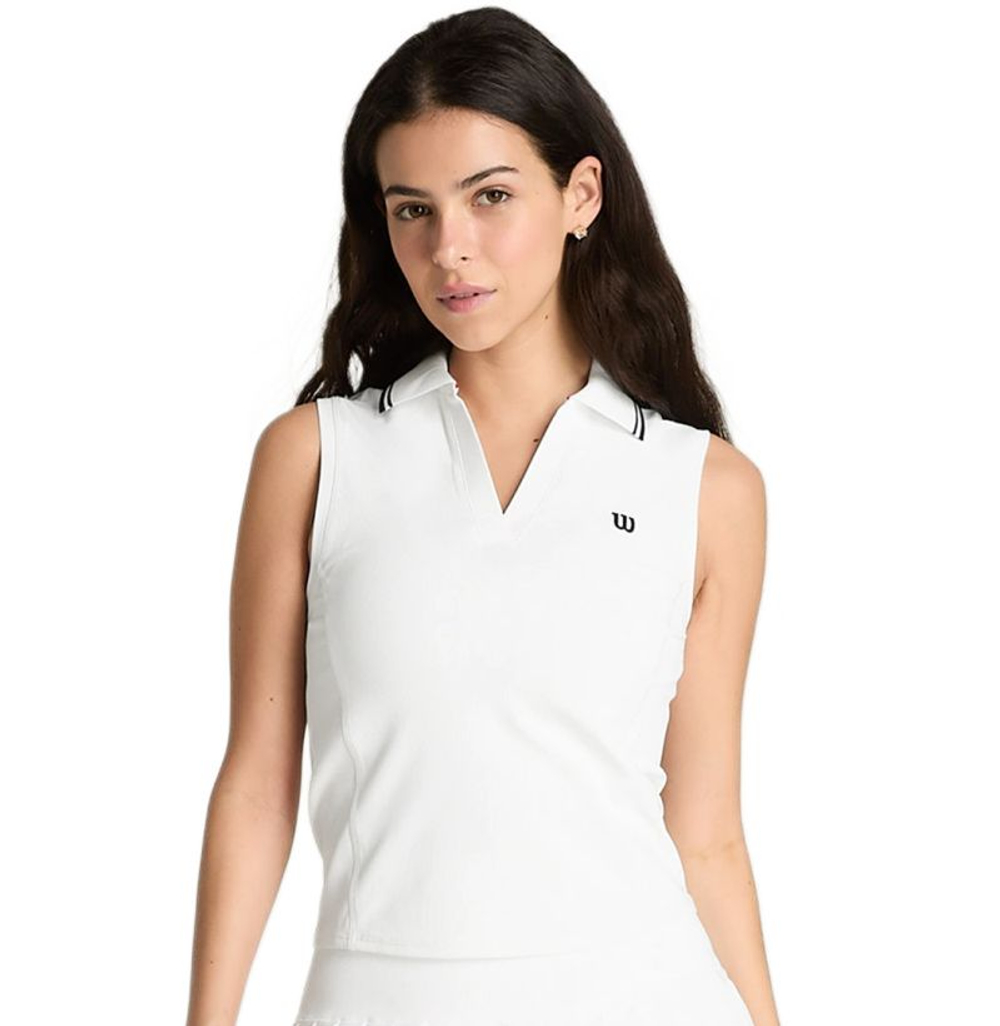 Женское поло Wilson Rib Sleeveless - bright white