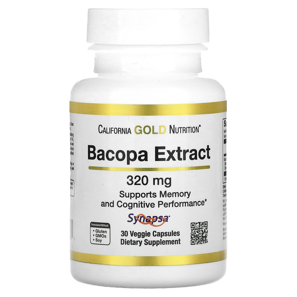 California Gold Nutrition, экстракт бакопы, 320 мг, 30 растительных капсул