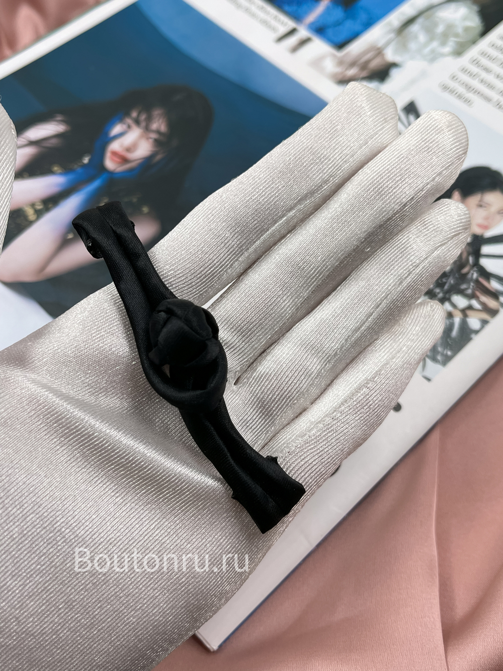 Застежка клевант узел черная (китайская пуговица)