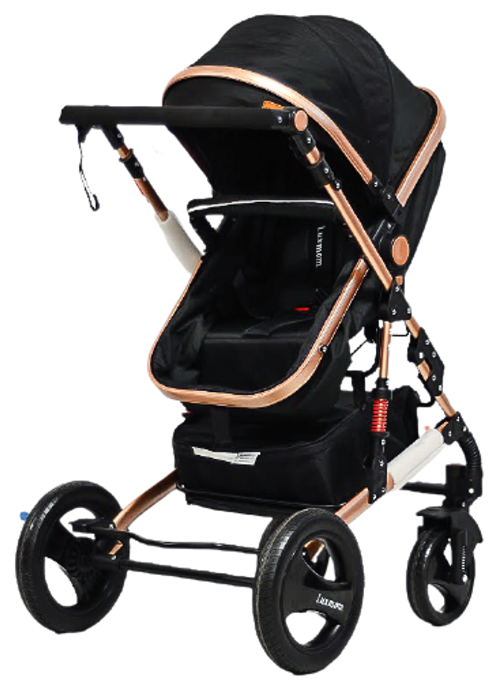 Коляска Belecoo/Luxmom 530-W 2в1 Чёрный текстиль