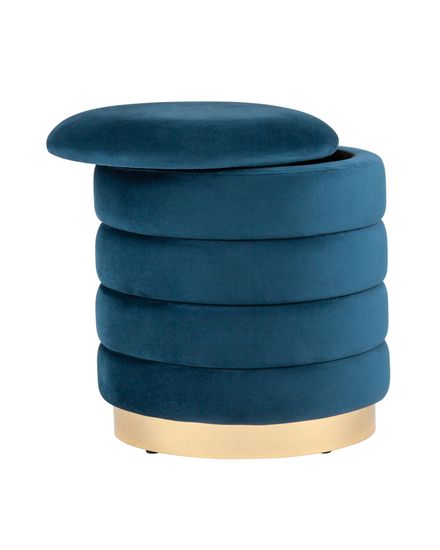 Пуф Франсис с ящиком велюр синий