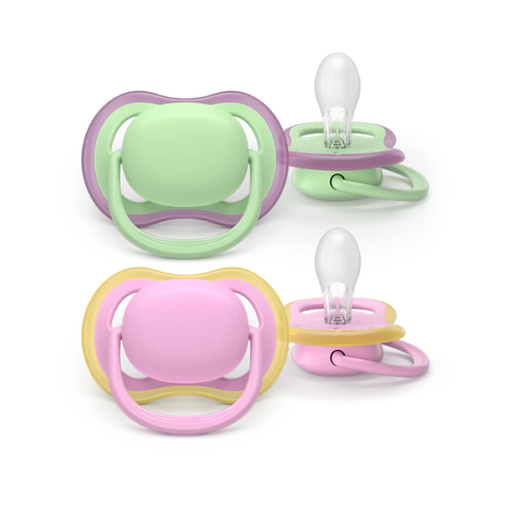 Əmzik\  Ultra air soother, 6-18m, pink/green girl, 2-pack