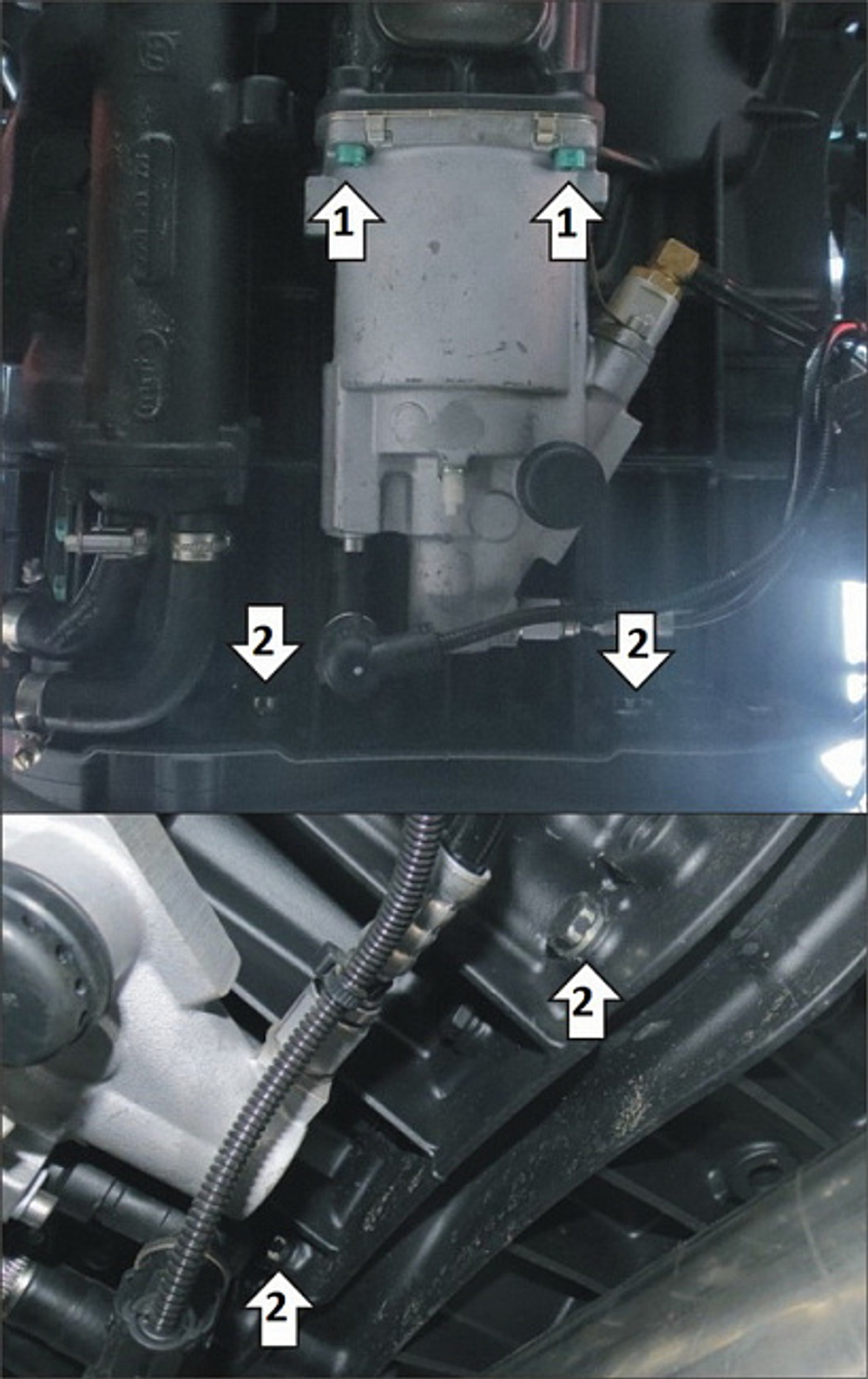 Защита стальная 3 мм ПГУ MAN TGX; TGS (КПП TipMatic ZF 16S253) (оцинкованная) MOTODOR.24822
