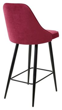 Полубарный стул NEPAL-PB ВИННЫЙ #16, велюр/ черный каркас (H=68cm)