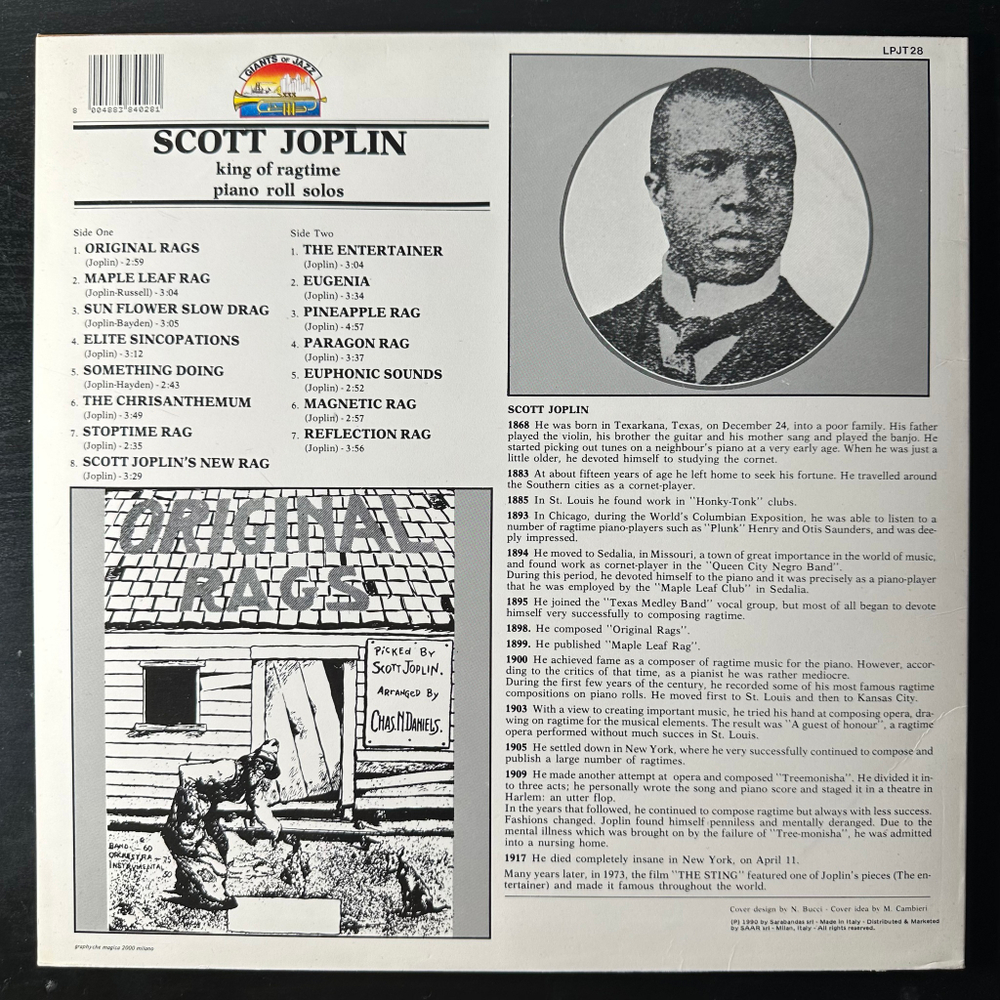 Scott Joplin ‎– King Of Ragtime (Италия 1985г.)