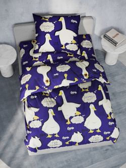 Простынь на резинке Полисатин Мечта "Гусь" 90x200 см