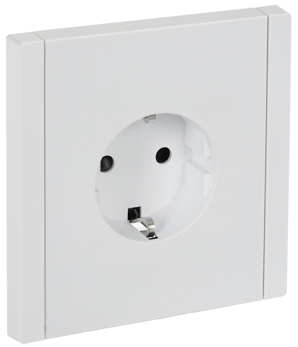 FORTE&PIANO Розетка 1-местная с заземлением с защитными шторками безвинтовое крепление 16А FP213 белый IEK