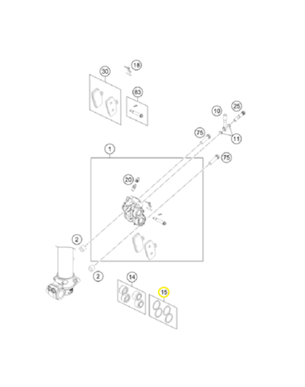 Манжета переднего тормозного суппорта KTM SX-85/Freeride, HQV TC-85 к-кт