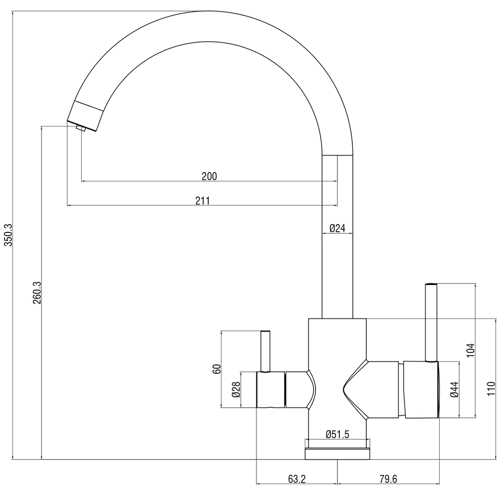 Смеситель для кухни Domaci Ливорно D8662CR хром