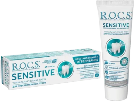 Зубная паста R.O.C.S. Sensitive восстановление и отбеливание 75мл