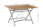 Стол из акации Joygarden ЛАТА складной 120 см, Blackmetal (черный), коричневый