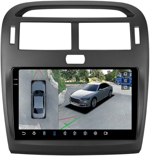 Магнитола для Lexus LS430 Toyota Celsior XF30 2000-2006 (ШГУ монохром) - FarCar BX9-360-9697F1 монитор 9.5" 2K QLED на Android 13, 6Гб+128Гб, CarPlay, 4G SIM-слот, 4 камеры в комплекте