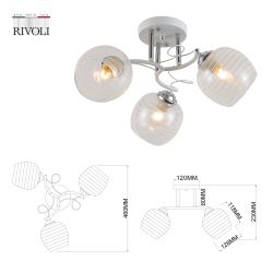 Люстра Rivoli Estefany 9131-303 3 х Е27 40 Вт модерн | Rivoli