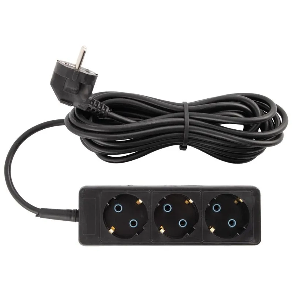 Удлинитель ENGY "Гранд" 5мроз. с заземлением (ПВС 3,75) черный