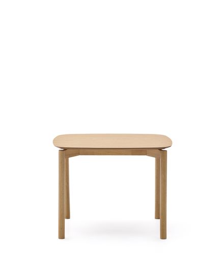 Квадратный стол Indara из шпона и каучукового дерева с натуральной отделкой 100 х 100