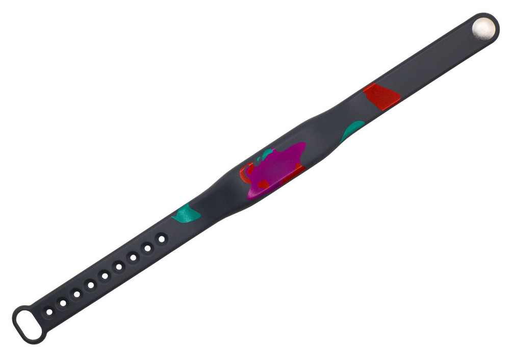 Силиконовый RFID браслет доступа MIFARE “PAINT” СЕРЫЙ, с застежкой