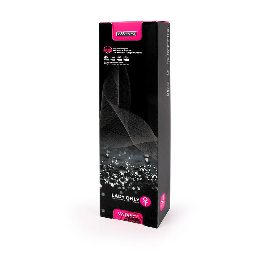 Черный гладкий вибромассажер с 12 режимами работы - 23 см. (Цвет: черный)