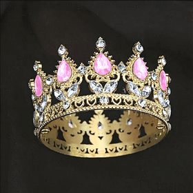 Корона для торта СРЕДНЯЯ золото-розовый 7,5х4,5 см