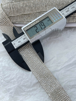 Тесьма термоклеевая стразы серебро 22 мм.