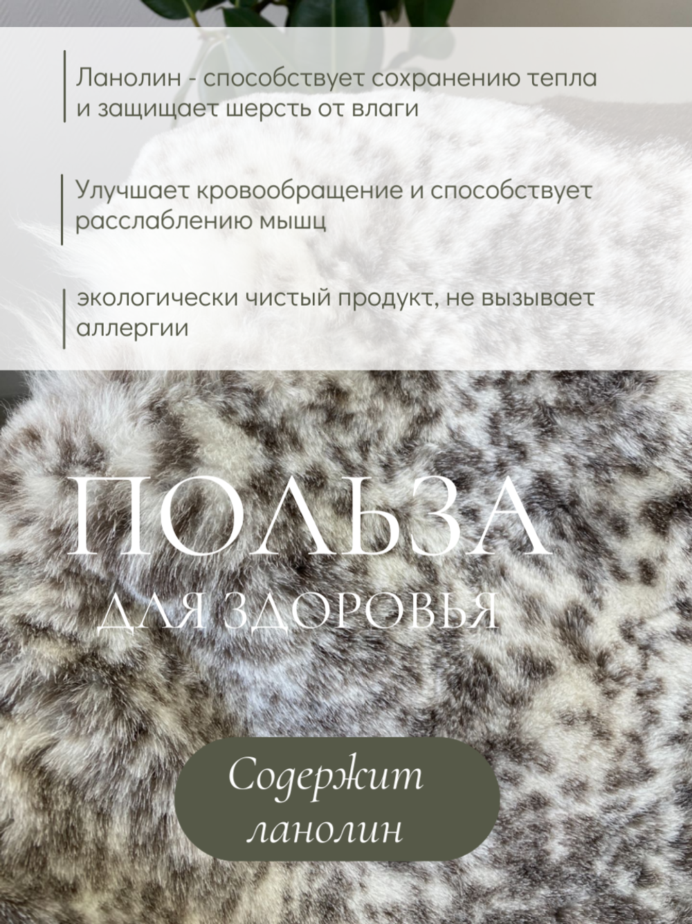 Шкура коврик меховой прикроватный овчина, 100х65 см.