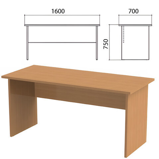 Стол письменный "Этюд", 1600х700х750, бук бавария, 400027-55