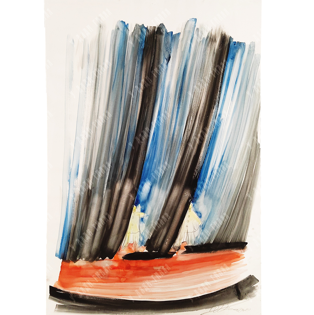 Алексеев Дмитрий (р. 1963) Занавес.. Серия "Театральная". Бумага, акварель. 2010 г.