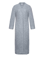 Женское пальто серое прямое из шерсти-букле