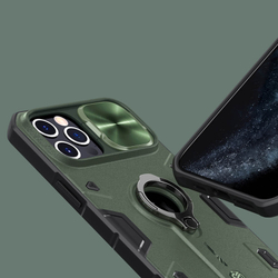 Противоударный чехол с кольцом и защитой камеры Nillkin CamShield Armor Case для iPhone 12 Pro Max